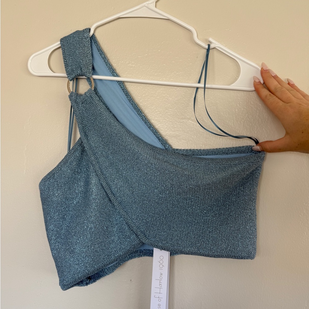 House of Harlow 1960 Blue Crop Top NEW WITH TAGS